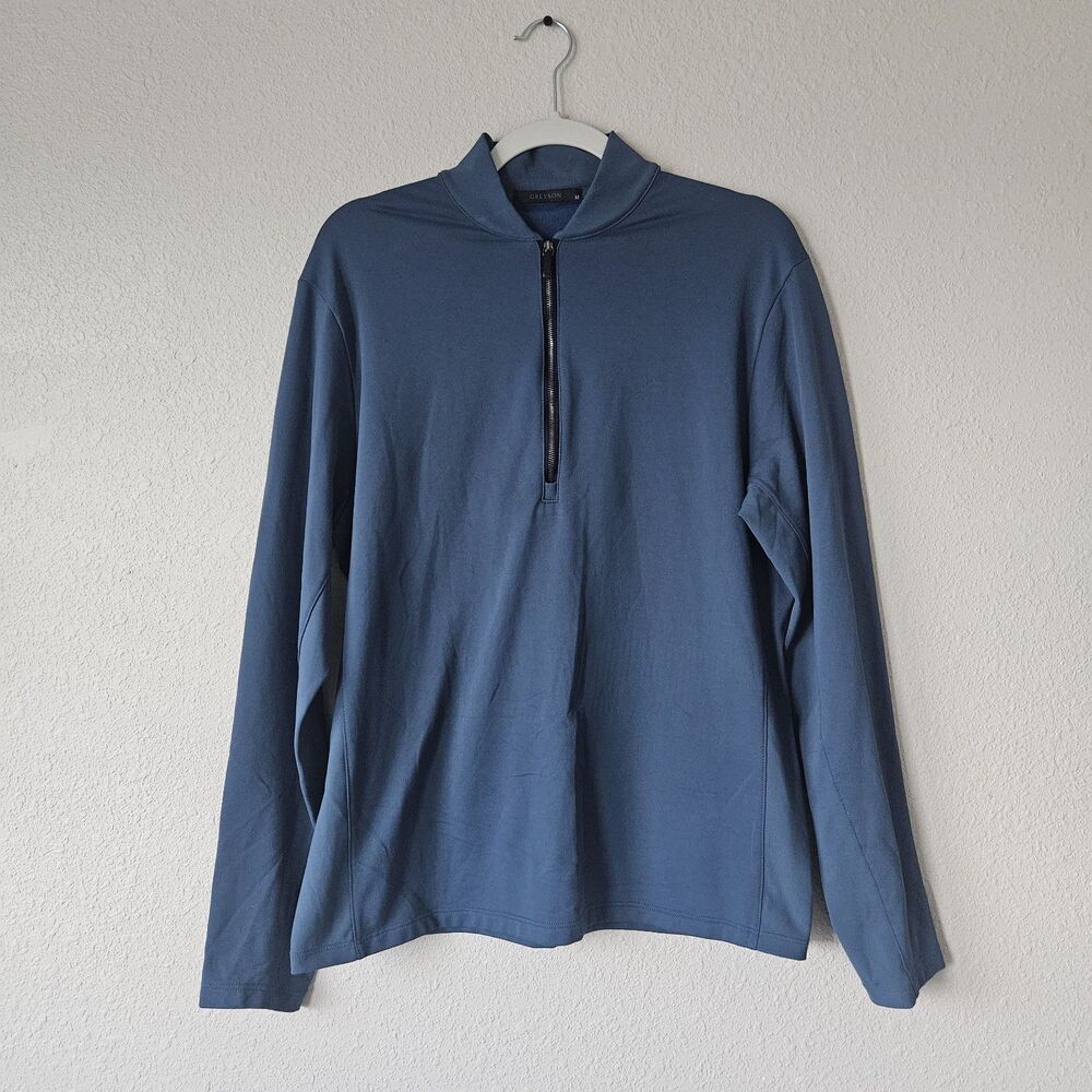 Greyson Siasconset 1/4 Zip Pullover Men's Medium Blue Performance Golf
